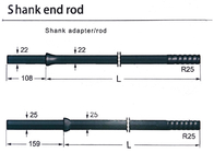 R25 रॉक ड्रिलिंग उपकरण उच्च शक्ति मिश्र धातु इस्पात R25 शंक एंड रॉड