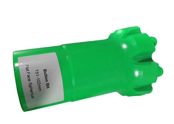 खनन के लिए हार्ड रॉक ड्रिल हेड T51-102mm फ्लैट फेस स्फेरिकल थ्रेड रॉक ड्रिल बटन बिट