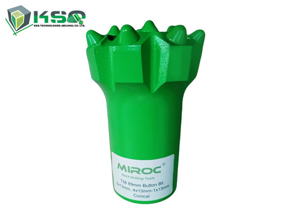 खनन के लिए T38 थ्रेडेड हार्ड रॉक बेंच ड्रिलिंग बटन बिट