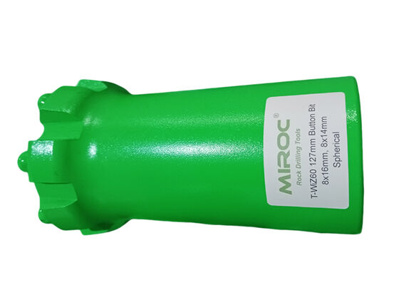 उच्च प्रदर्शन ड्रिलिंग के लिए मिश्र धातु इस्पात और वोल्फ़ेन कार्बाइड के साथ T-WIZ60-127 मिमी थ्रेडेड रॉक ड्रिल बटन बिट