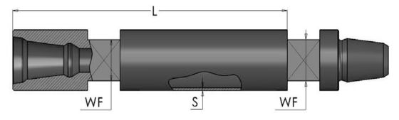 2 Inch Mining DTH Drilling Tools , F Thread 50-60mm DTH Drill Pipe