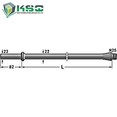 एच 25 हेक्स 22 मिमी ड्रिल रॉड शंक 108 मिमी