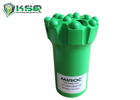 बैलिस्टिक / गोलाकार T45 लॉन्ग होल ड्रिलिंग के लिए 89 मिमी व्यास बटन ड्रिल बिट
